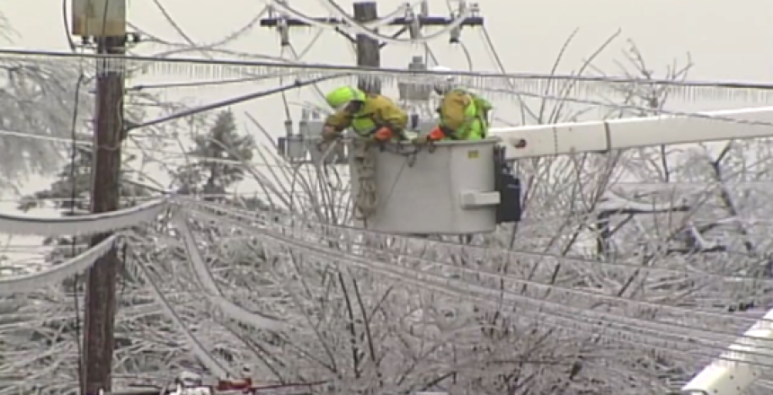 Electrical Lines in ice